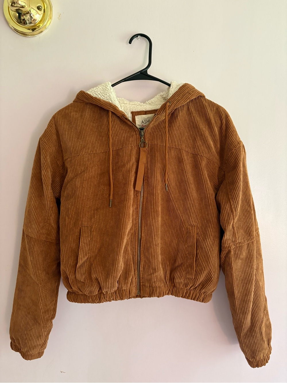 Ashley By 26 International Kids Corduroy Hooded Puffer Jacket - Brown